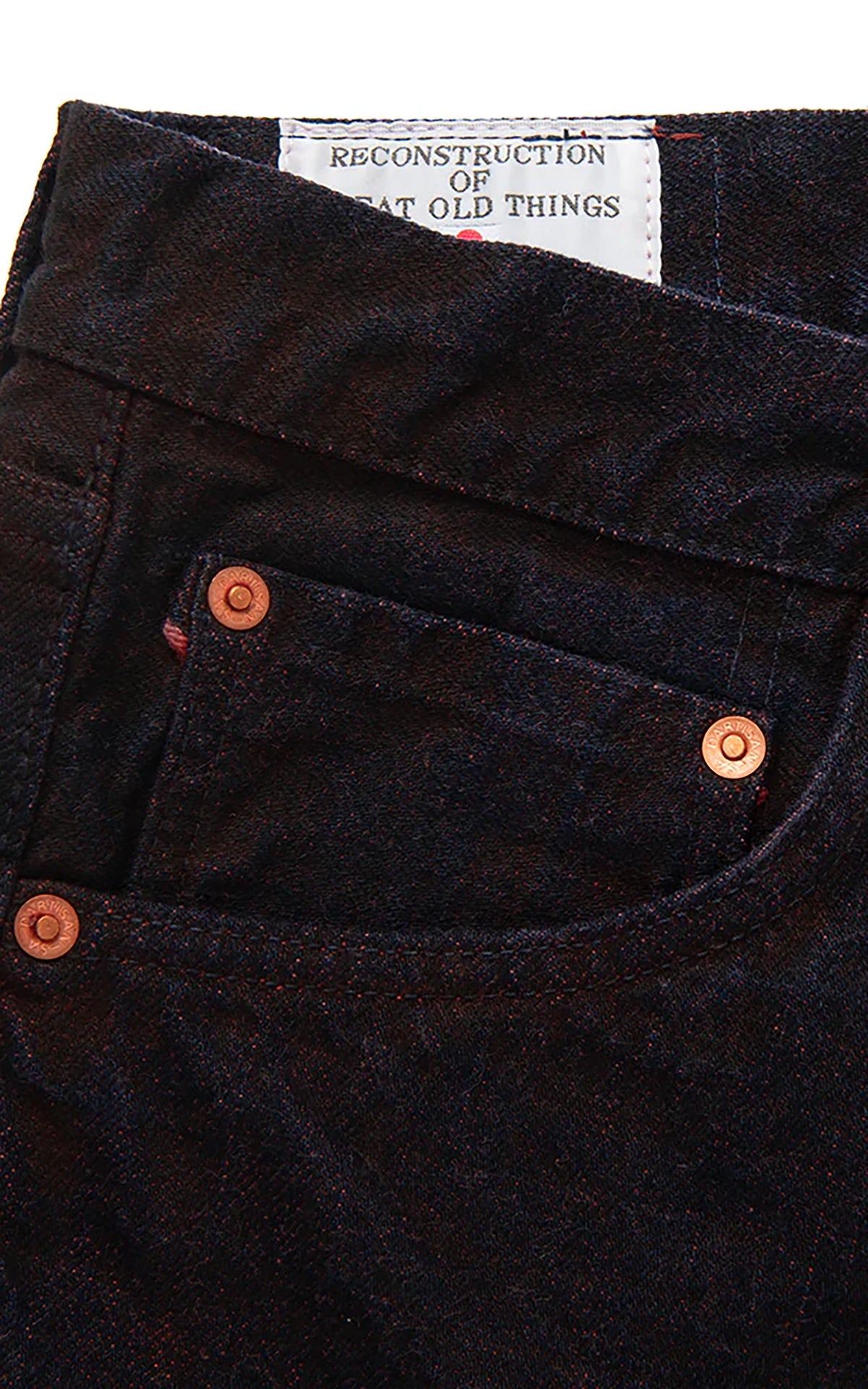 Studio D'Artisan D1908 „Bengala-Dye“ Relaxed Tapered Selvedge Jeans Indigo/Rot