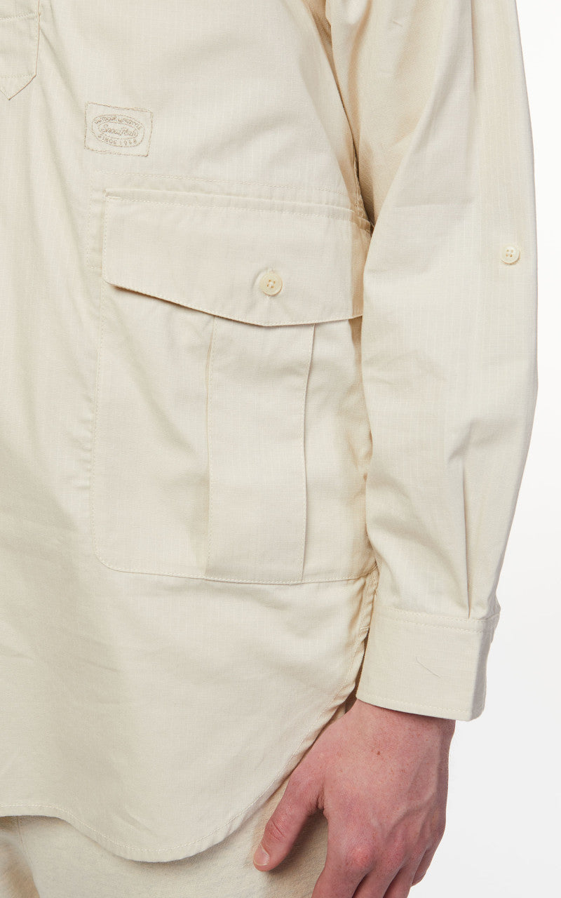 Snow Peak Takibi Light Ripstop Pullover Shirt Ivory