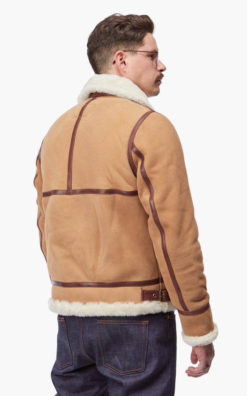 Shangri-La Heritage Aviatore B-3 Shearling Leather Jacket Sabbia