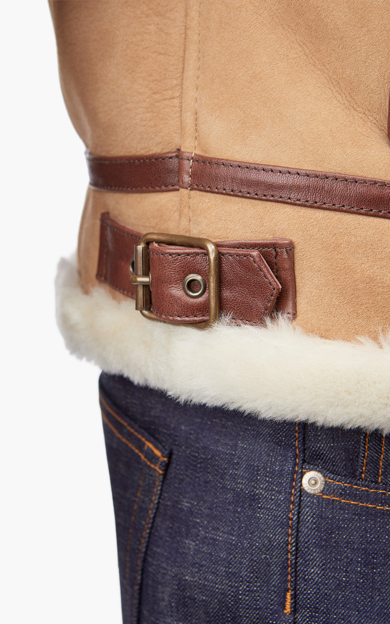Shangri-La Heritage Aviatore B-3 Shearling Leather Jacket Sabbia