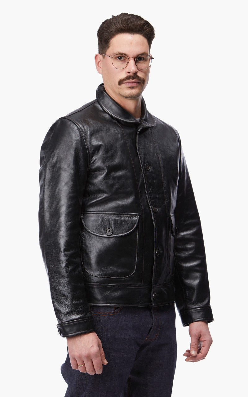 Shangri-La Heritage Cossack Horsehide Leather Jacket Black