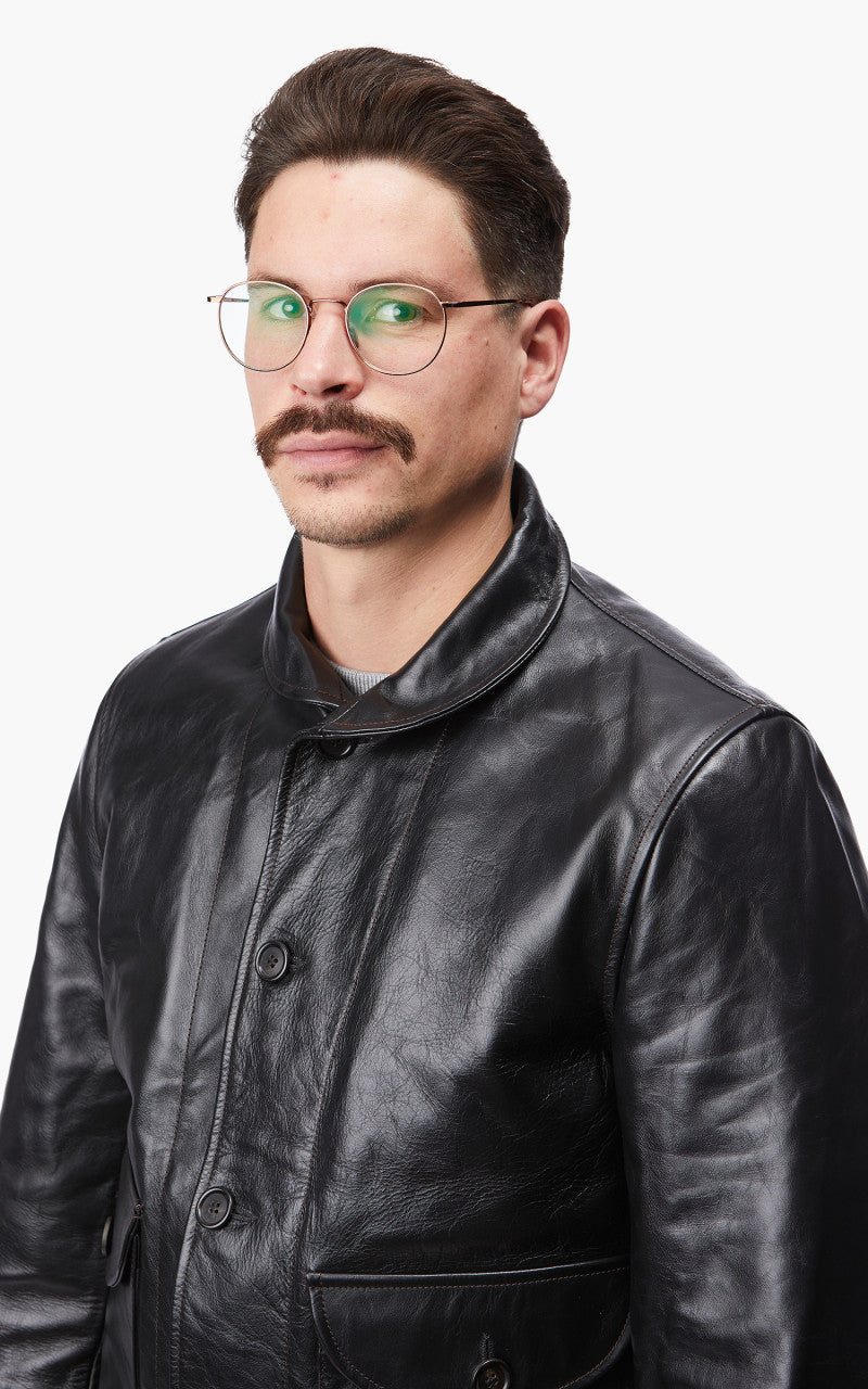 Shangri-La Heritage Cossack Horsehide Leather Jacket Black