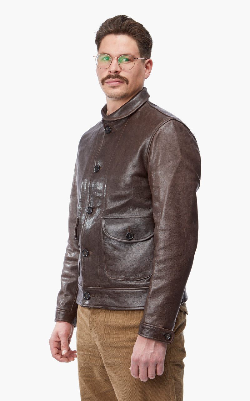 Shangri-La Heritage Cossack Lambskin Leather Jacket Testa di Moro