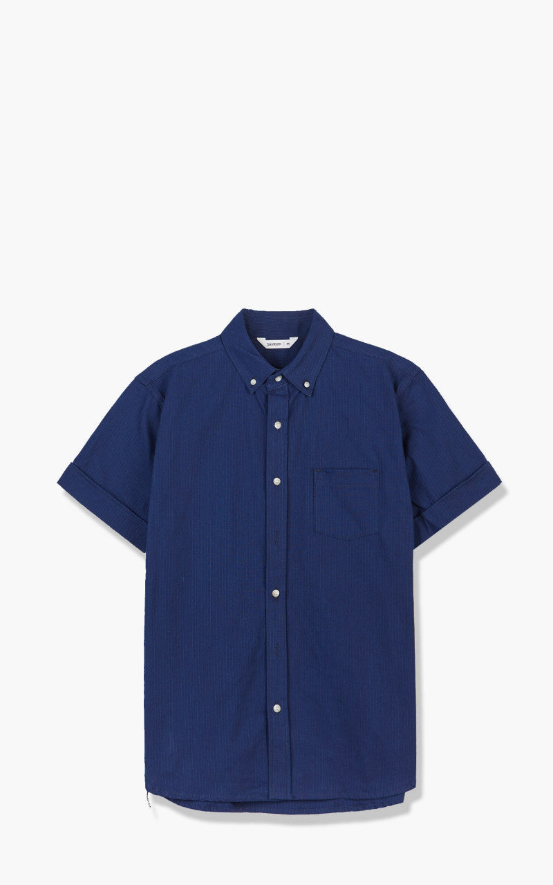 3sixteen Short Sleeve Button Down Shirt Sashiko Indigo