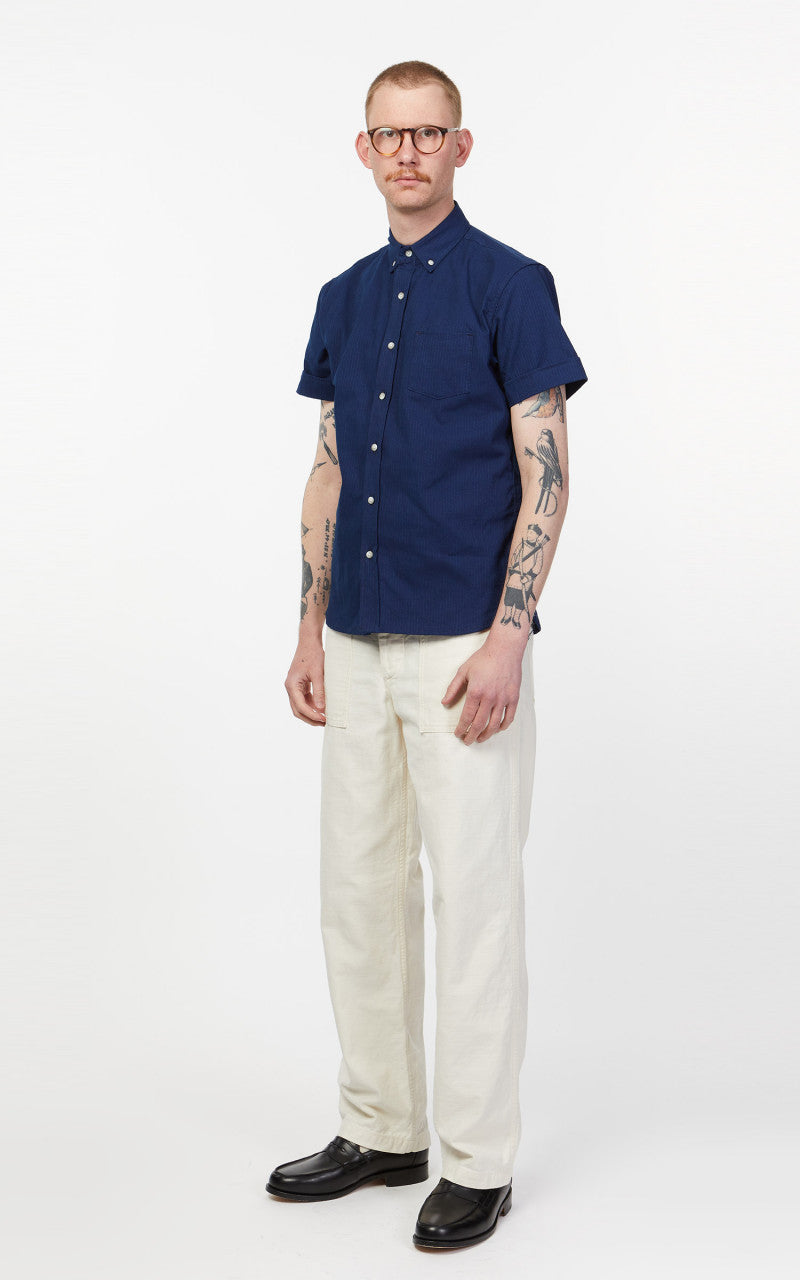 3sixteen Short Sleeve Button Down Shirt Sashiko Indigo