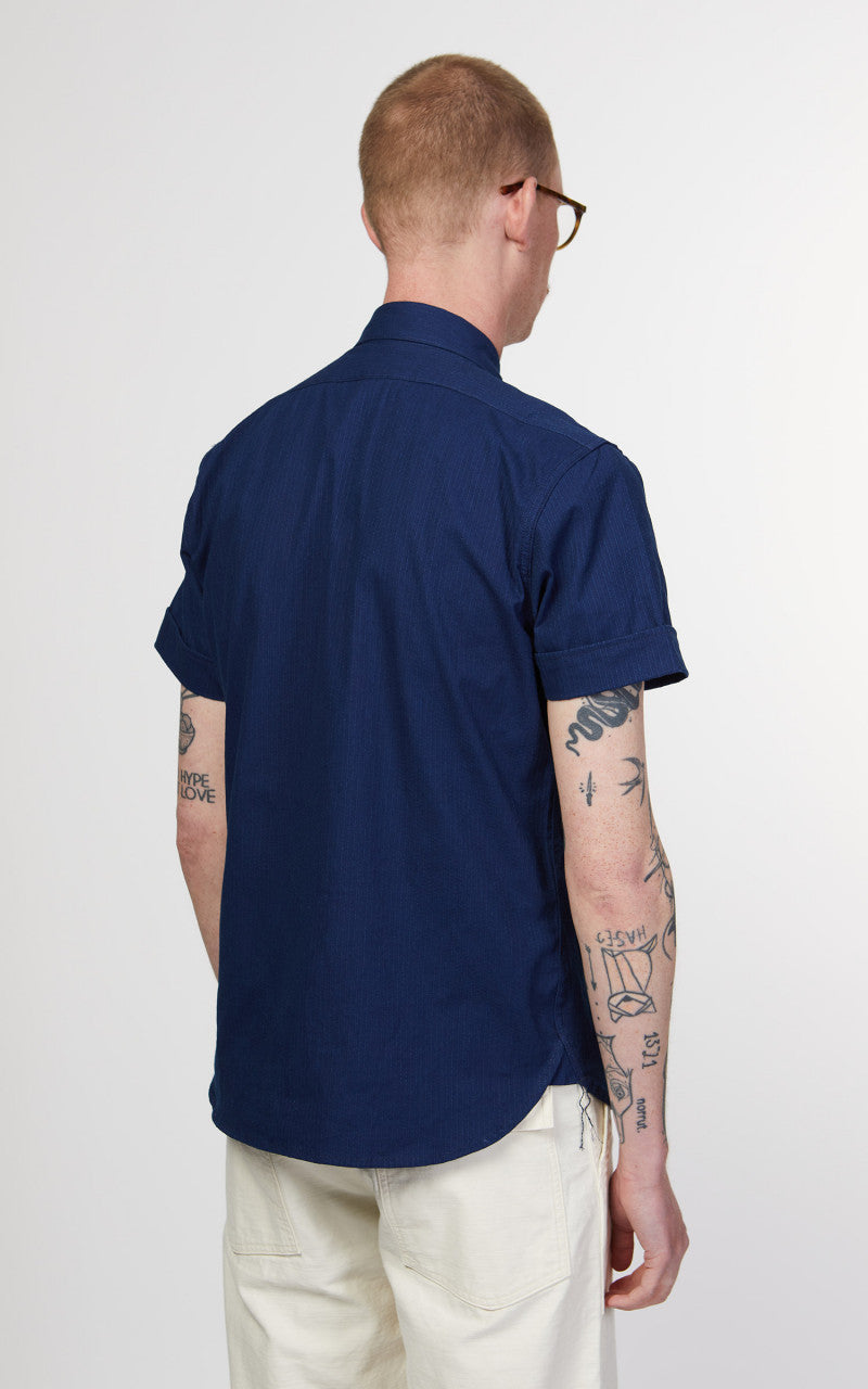 3sixteen Short Sleeve Button Down Shirt Sashiko Indigo