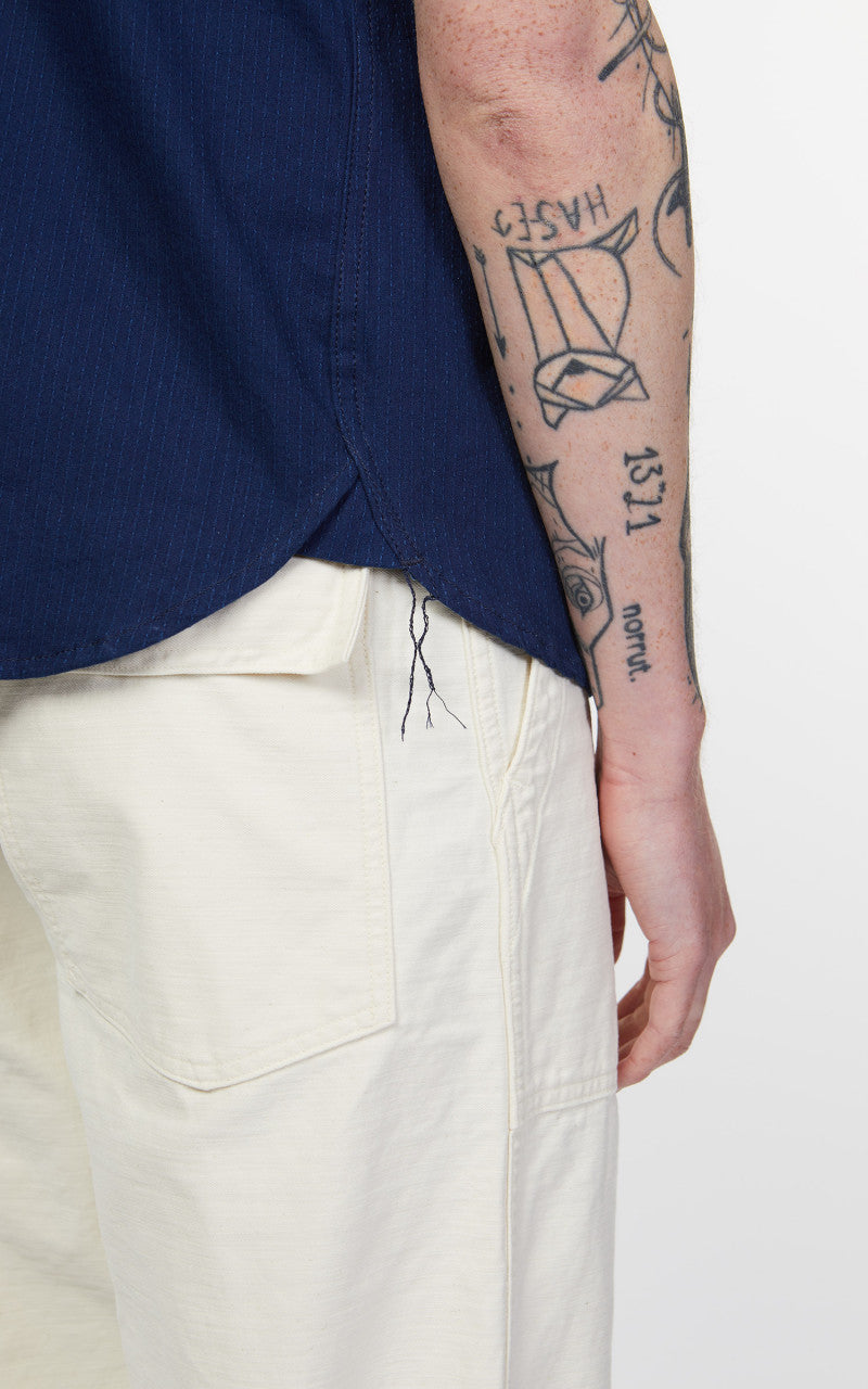 3sixteen Short Sleeve Button Down Shirt Sashiko Indigo