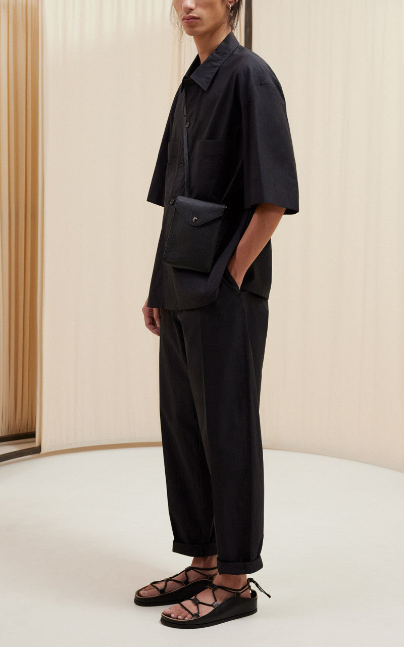 Lemaire Enveloppe With Strap Goat Leather Black