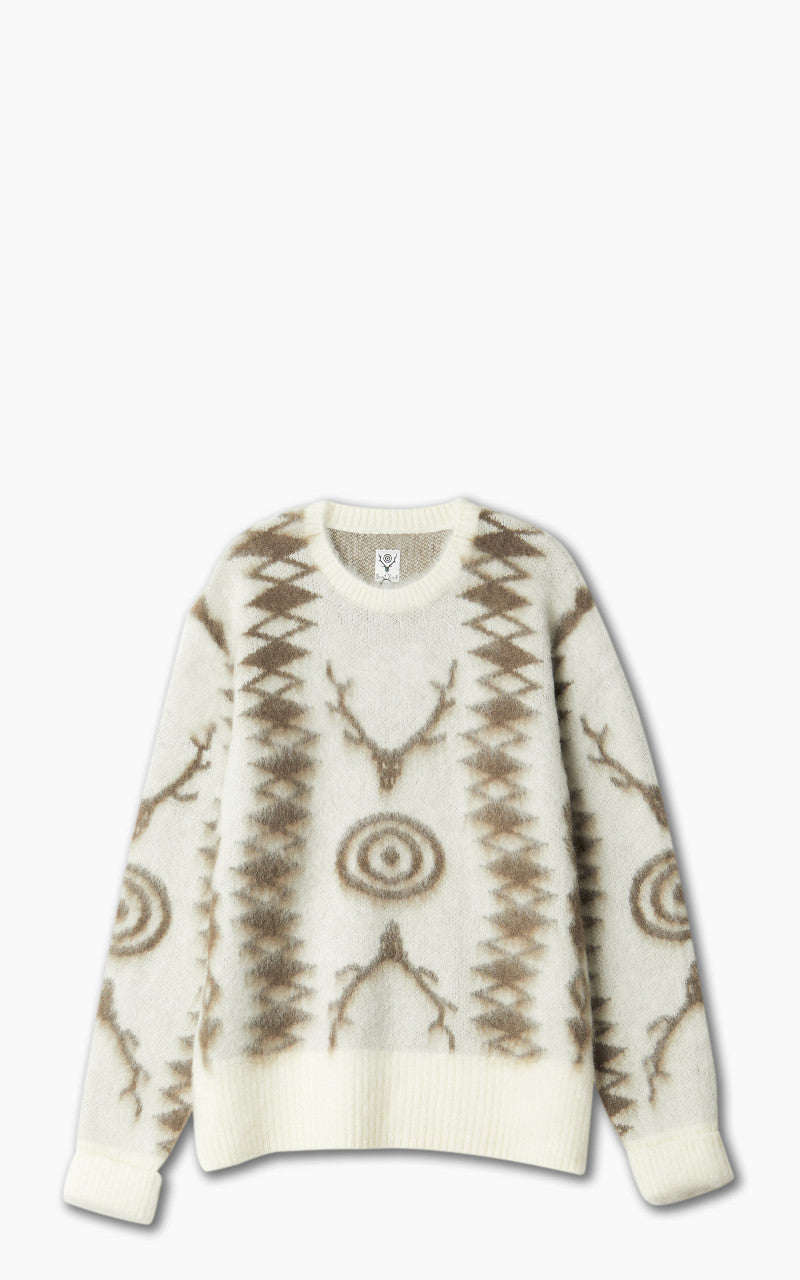 South2 West8 Loose Fit Mohair Sweater Native A-Off White