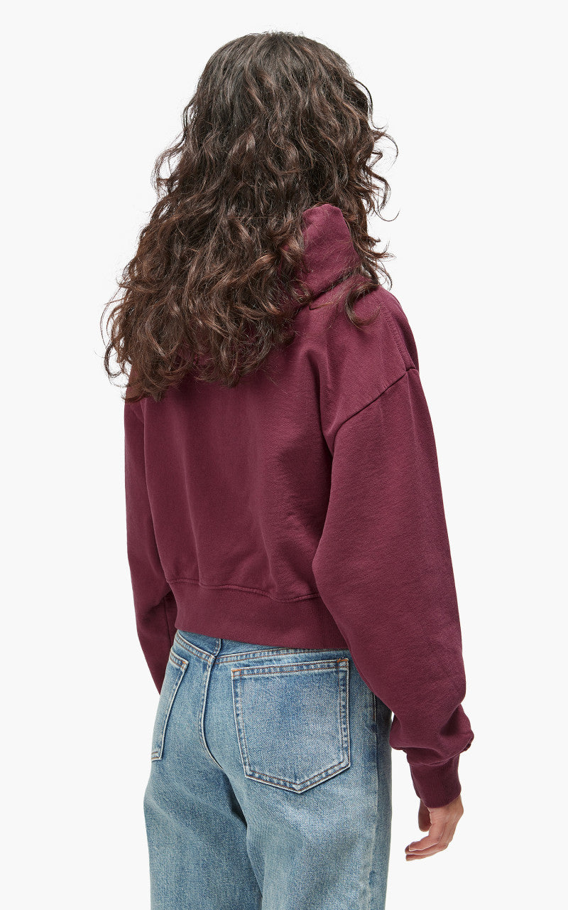 Sporty & Rich Beverly Hills Cropped Hoodie Merlot