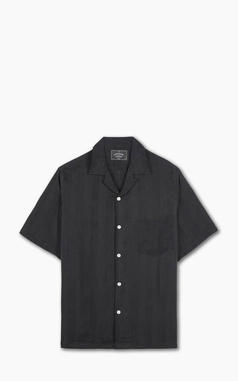 Portuguese Flannel Cupro Camp Collar Shirt Black