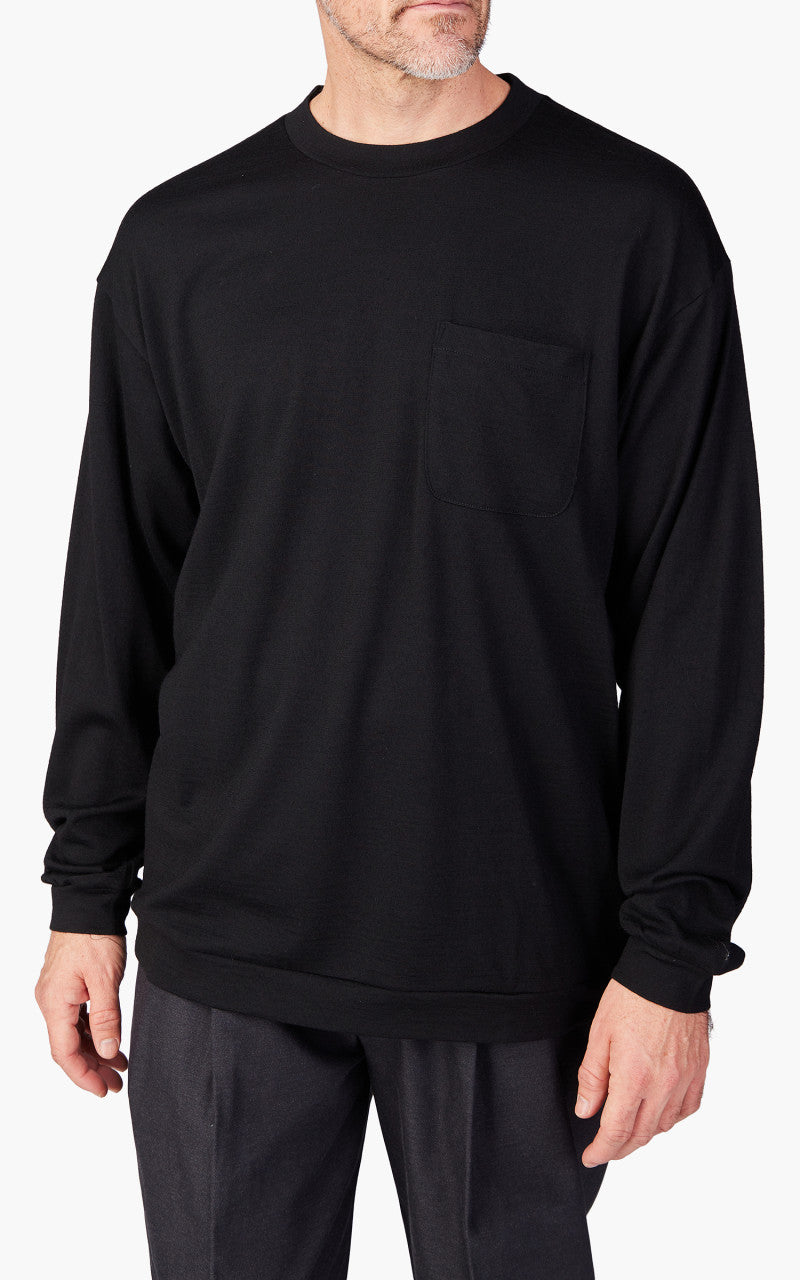 Still By Hand Washable Wool Long Sleeve Black