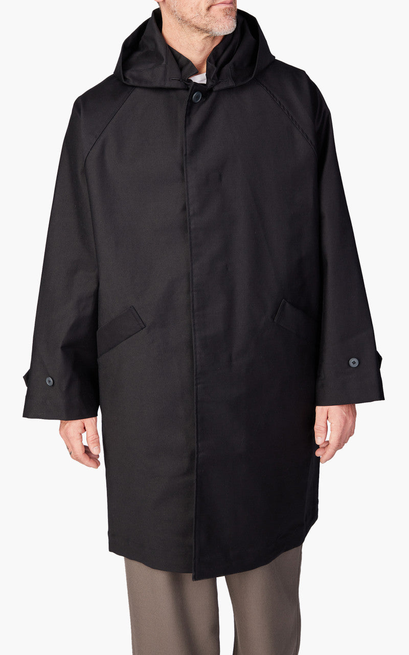 Still By Hand Moleskin Hooded Coat Black