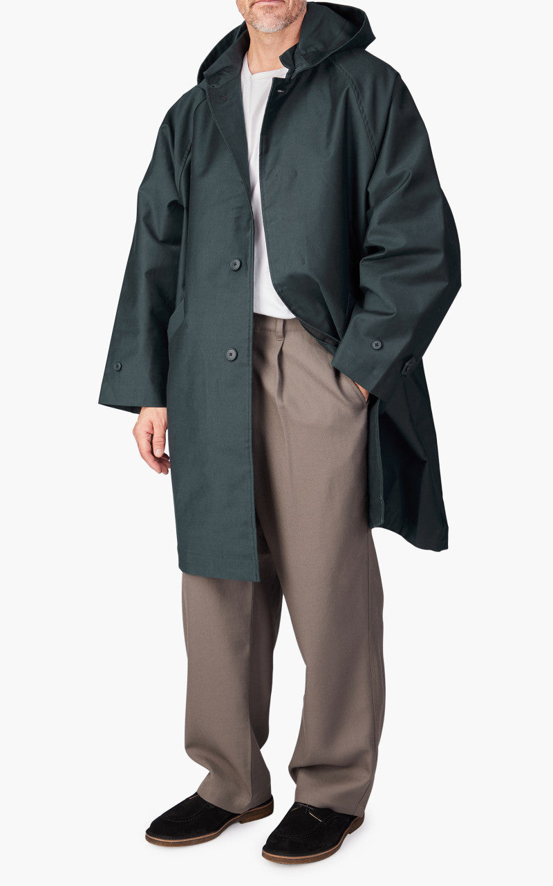 Still By Hand Moleskin Hooded Coat Deep Blue