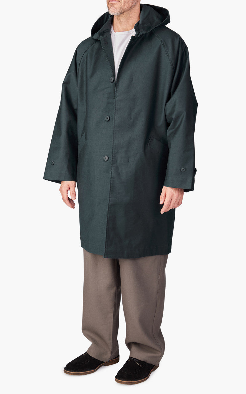 Still By Hand Moleskin Hooded Coat Deep Blue