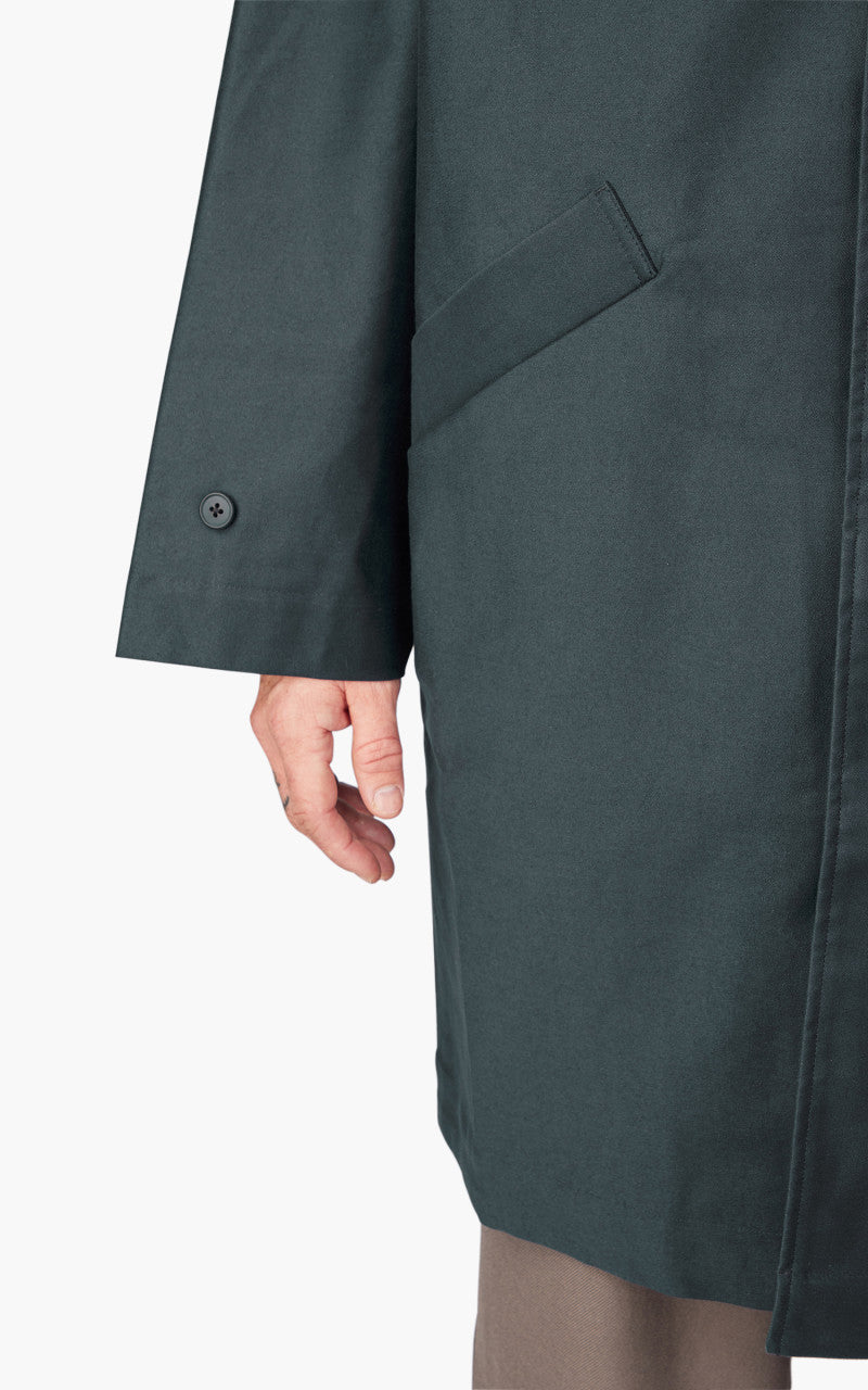 Still By Hand Moleskin Hooded Coat Deep Blue