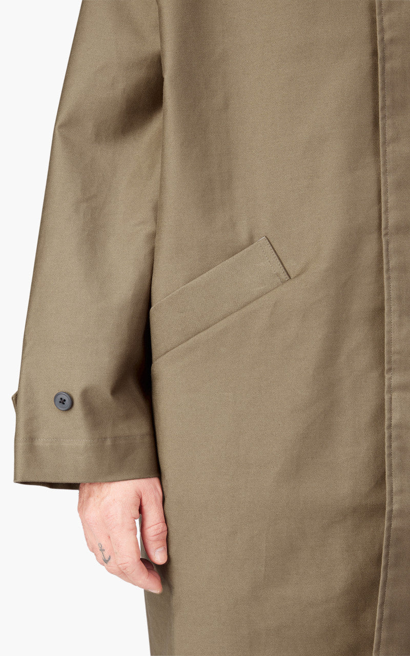 Still By Hand Moleskin Hooded Coat Khaki Beige