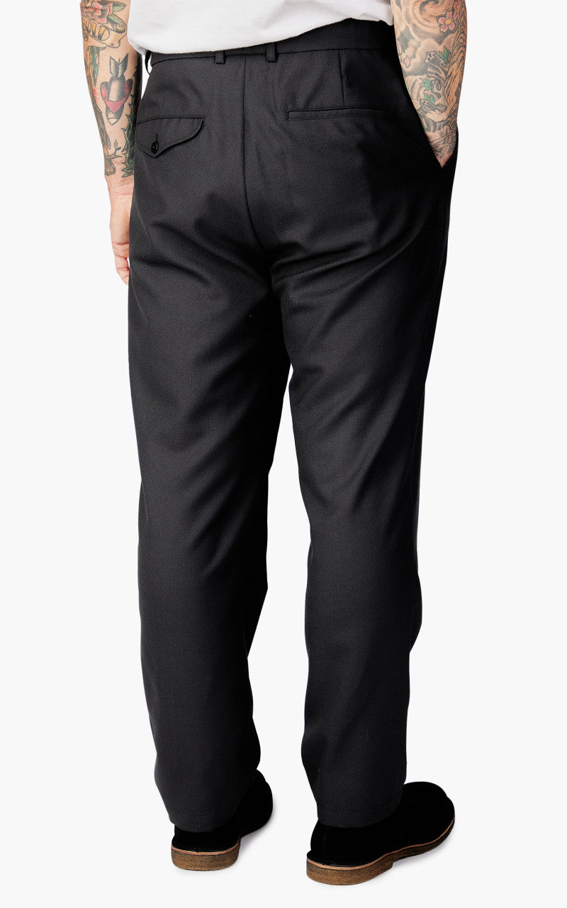 Still By Hand Relaxed Wool Pants Ink Black