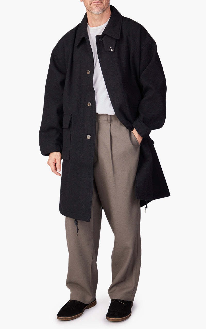 Still By Hand Tweed Fishtail Coat Black