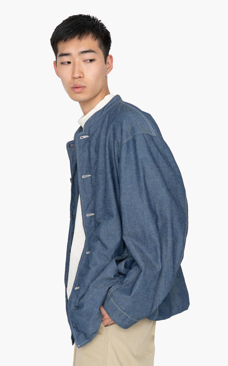 Nanamica Chambray Band Collar Jacket Indigo