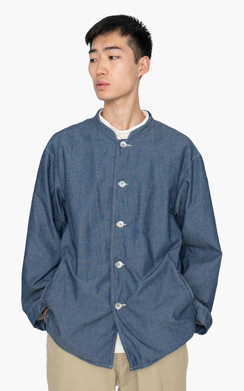 Nanamica Chambray Band Collar Jacket Indigo