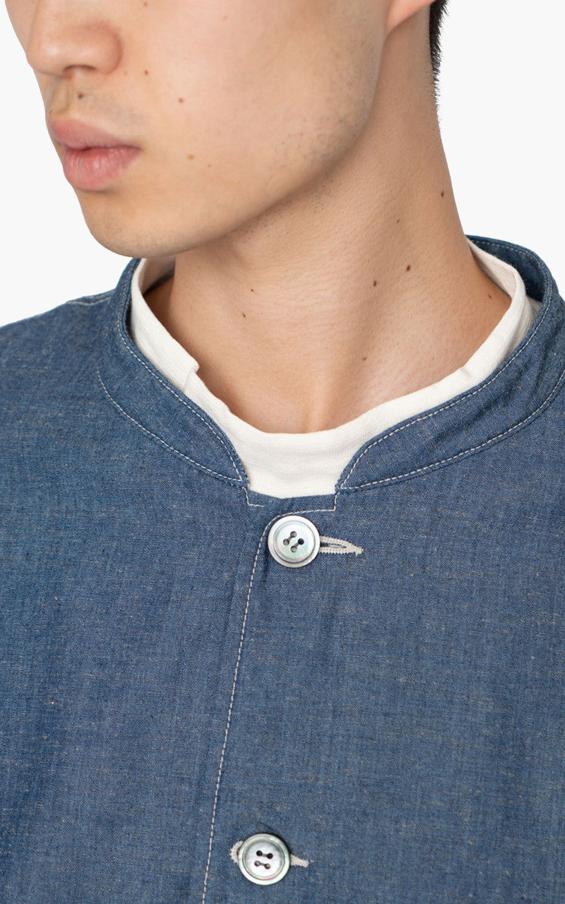 Nanamica Chambray Band Collar Jacket Indigo