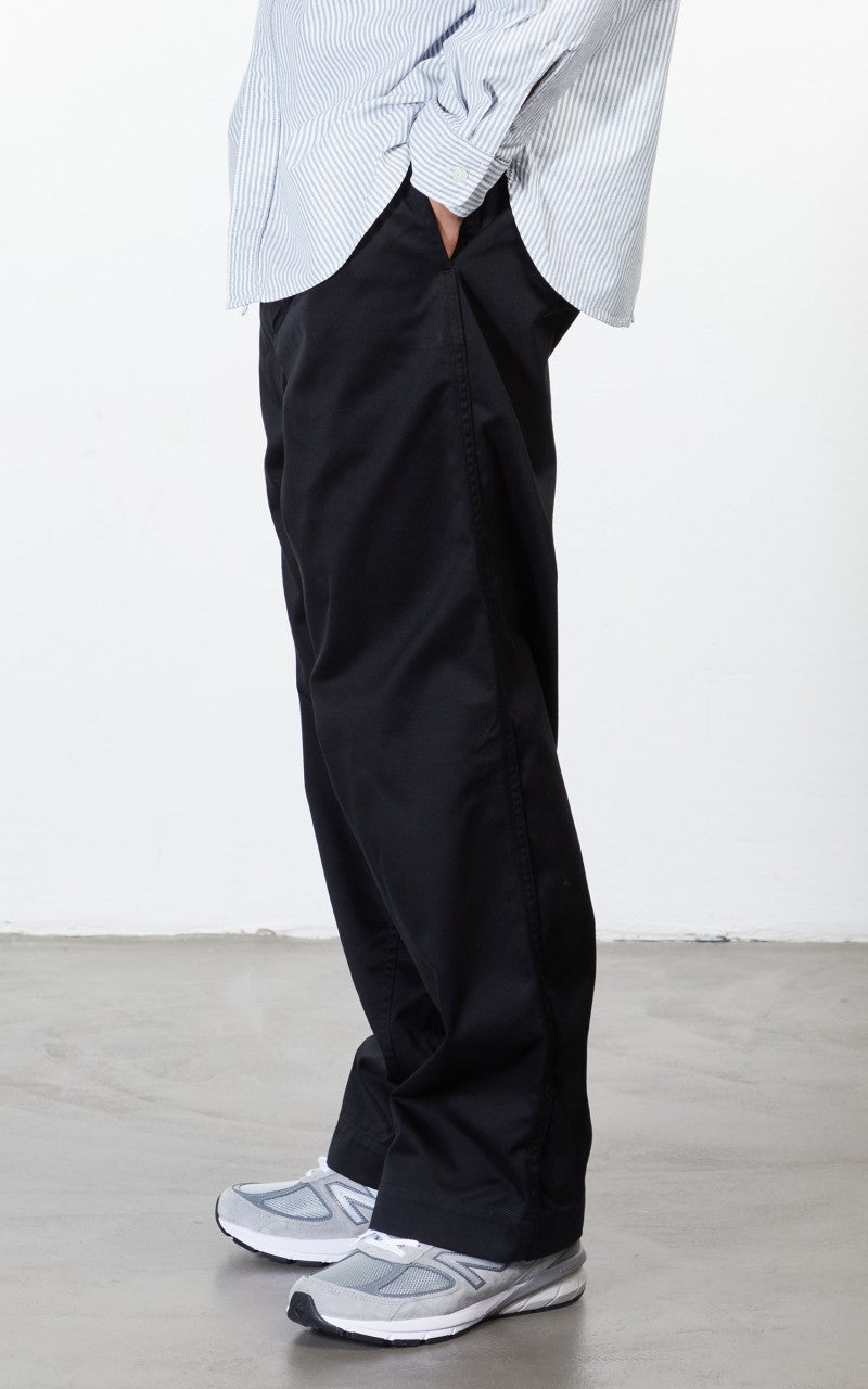 Nanamica Double Pleat Wide Chino Pants Black