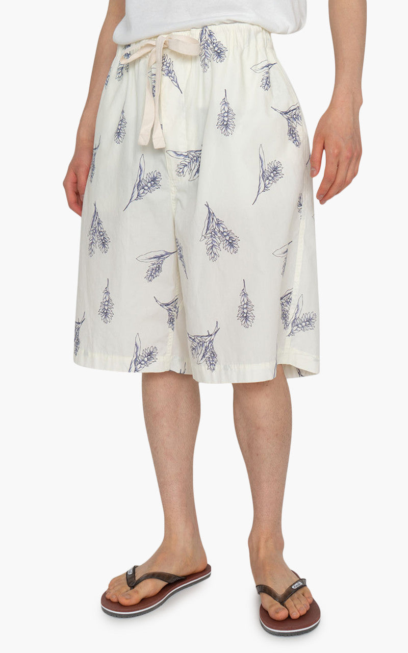 Nanamica Easy Shorts Ecru Botanical Print