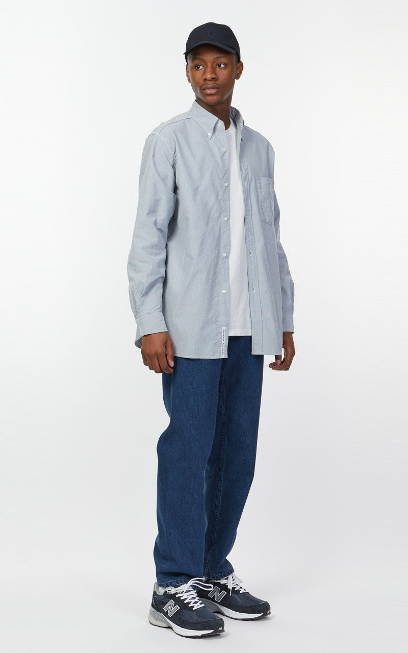 Nanamica Button Down Wind Shirt Greyish Navy