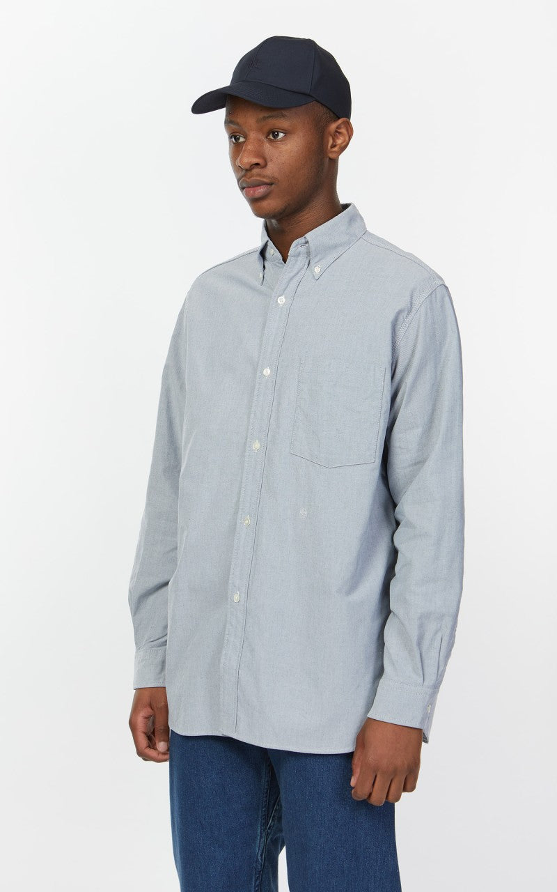 Nanamica Button Down Wind Shirt Greyish Navy