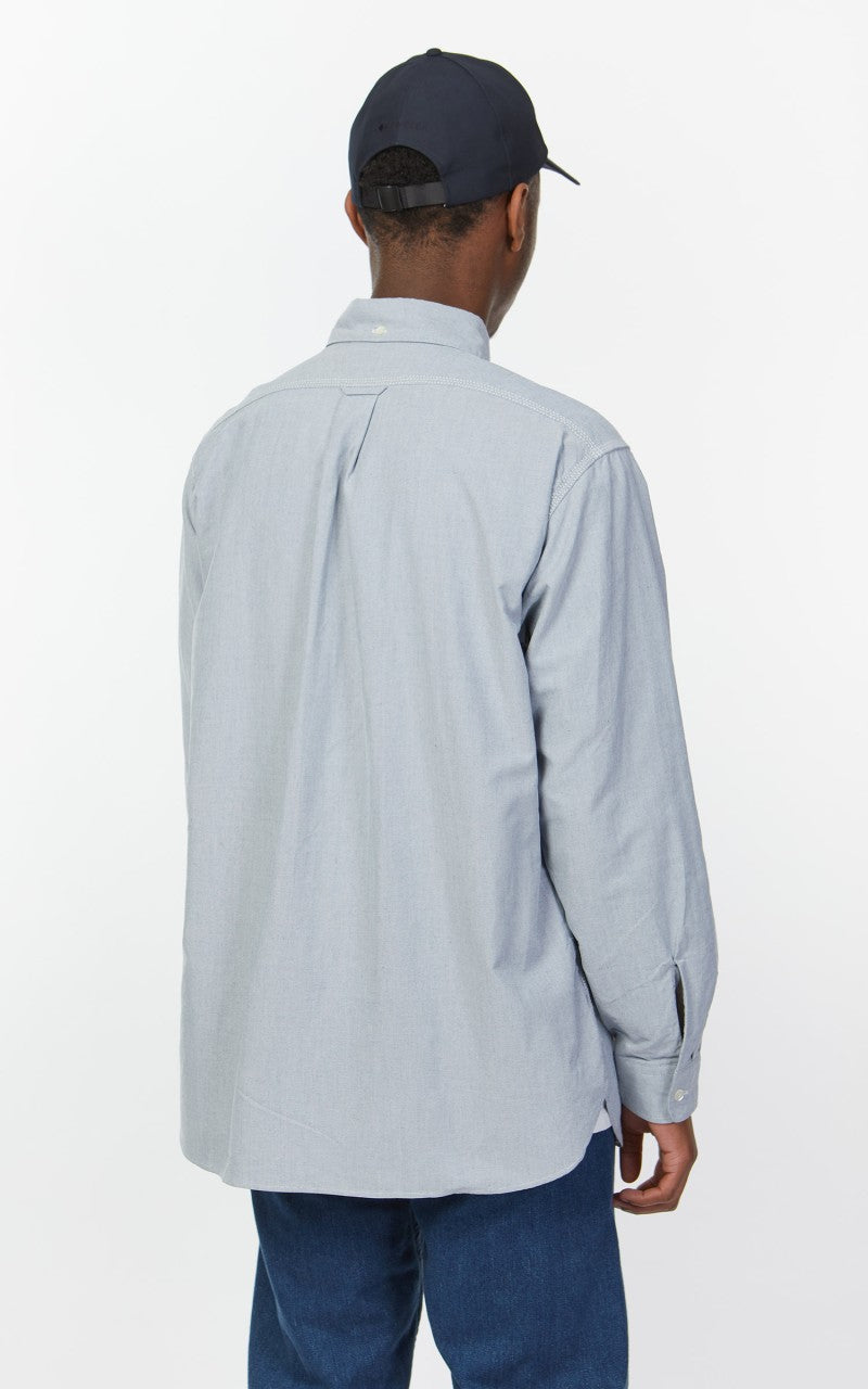 Nanamica Button Down Wind Shirt Greyish Navy