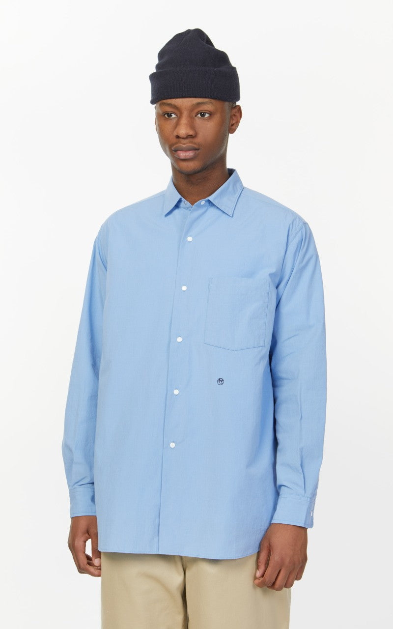 Nanamica Regular Collar Wind Shirt Sax