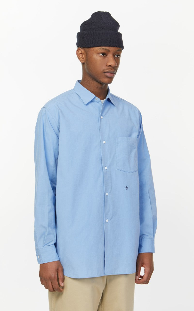Nanamica Regular Collar Wind Shirt Sax