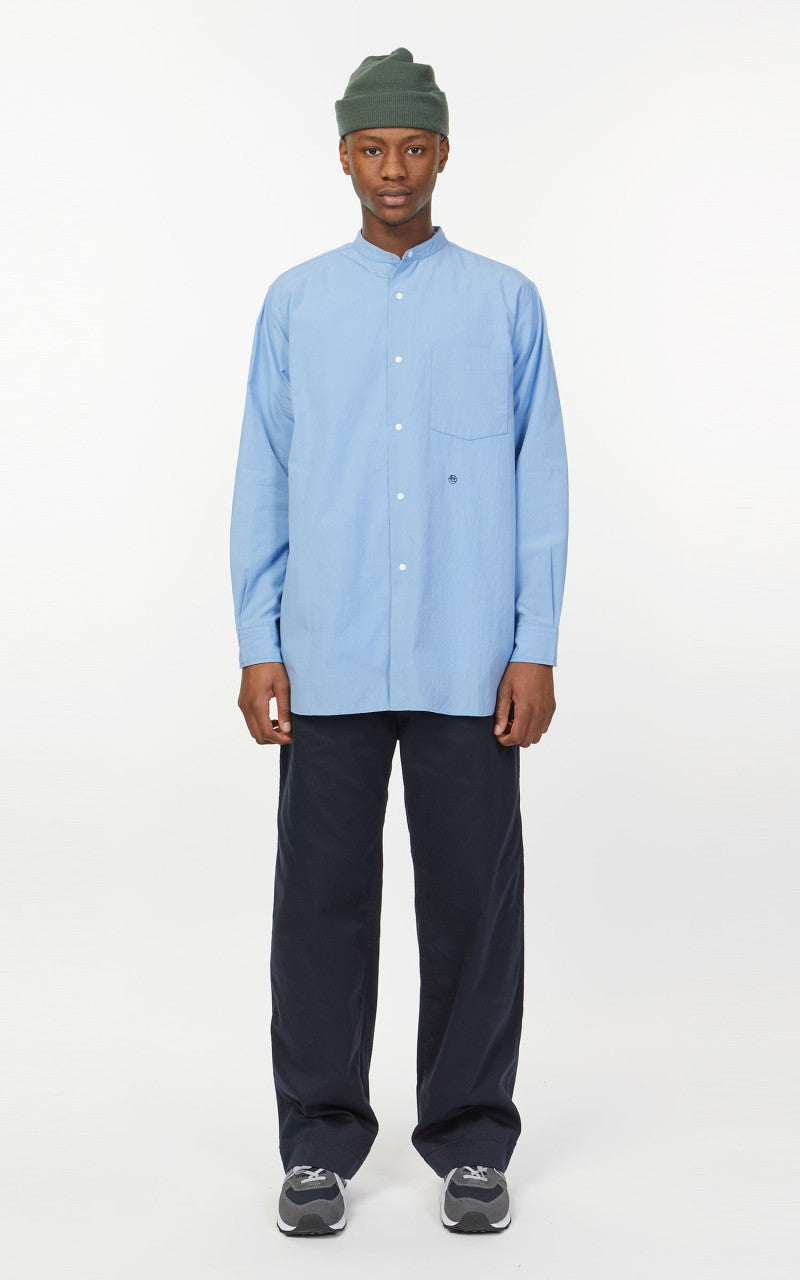 Nanamica Band Collar Wind Shirt Sax