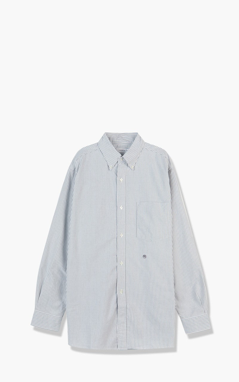 Nanamica Button Down Stripe Wind Shirt Navy