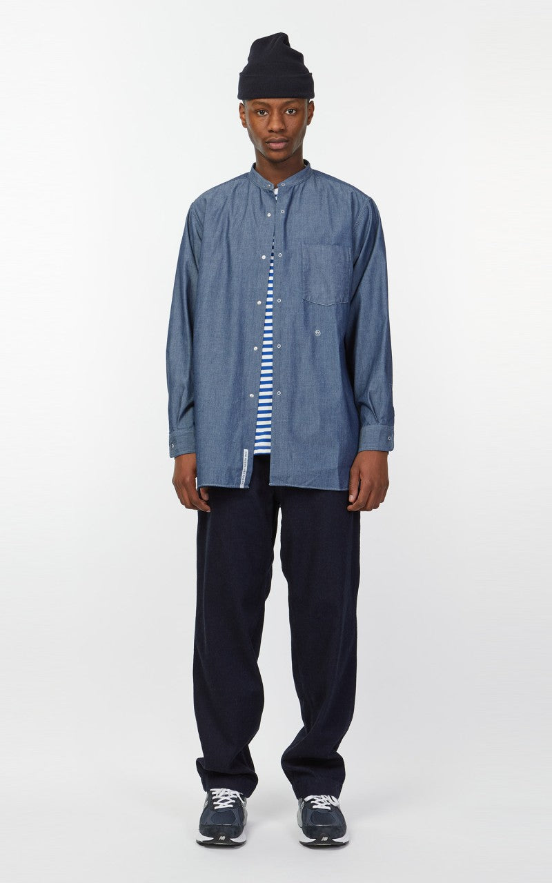 Nanamica Band Collar Wind Shirt Indigo