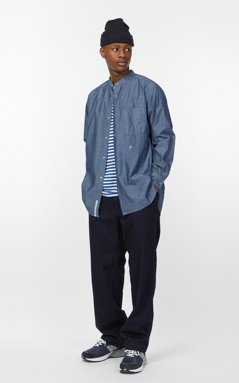 Nanamica Band Collar Wind Shirt Indigo