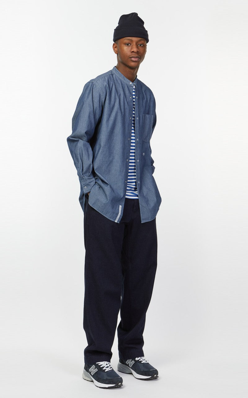Nanamica Band Collar Wind Shirt Indigo