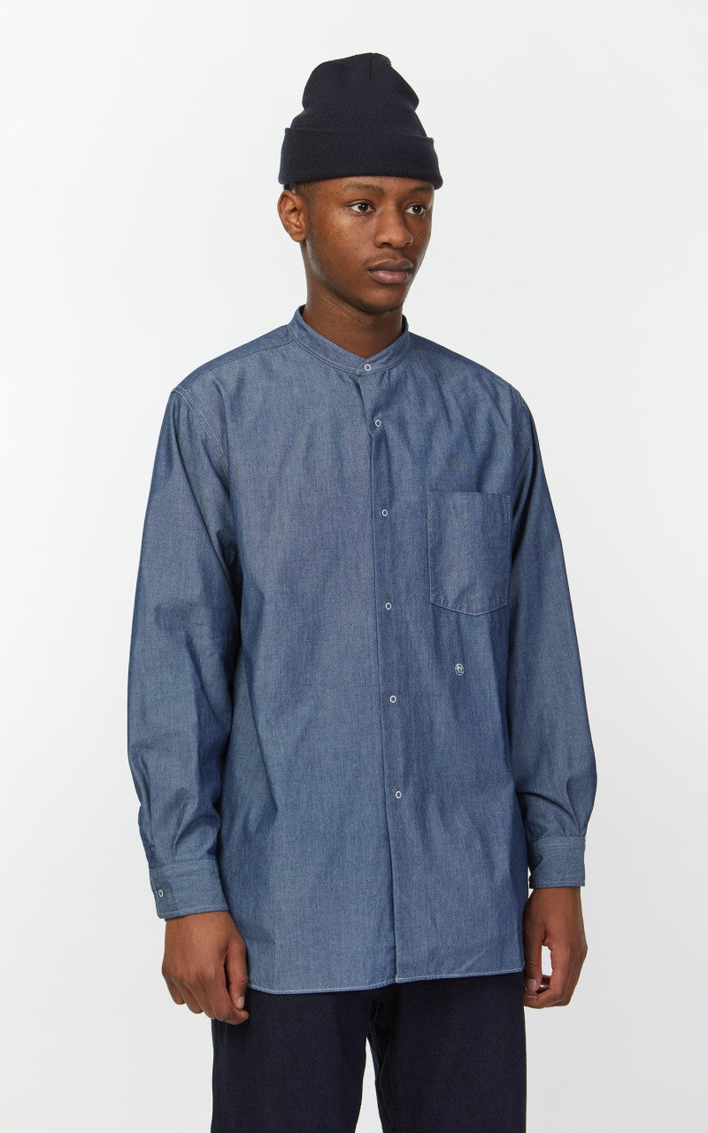 Nanamica Band Collar Wind Shirt Indigo