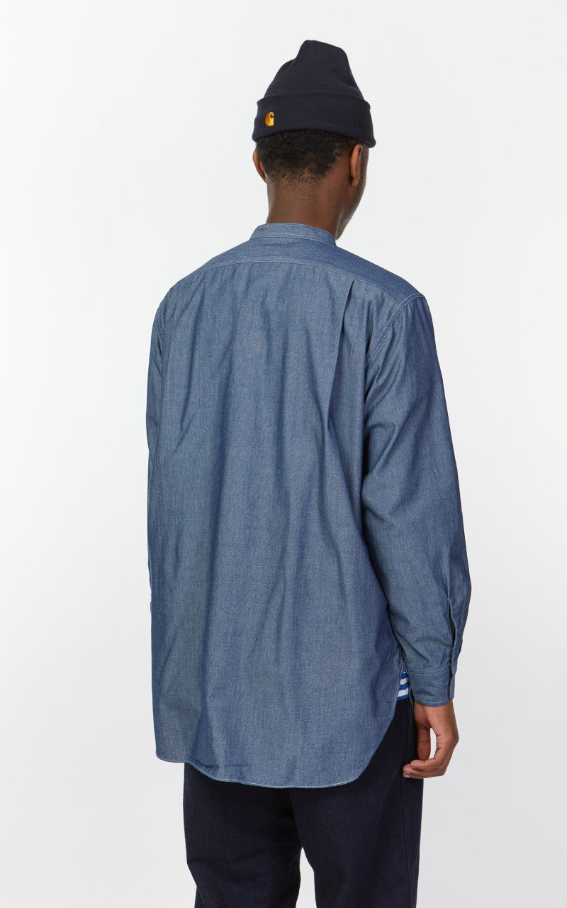 Nanamica Band Collar Wind Shirt Indigo