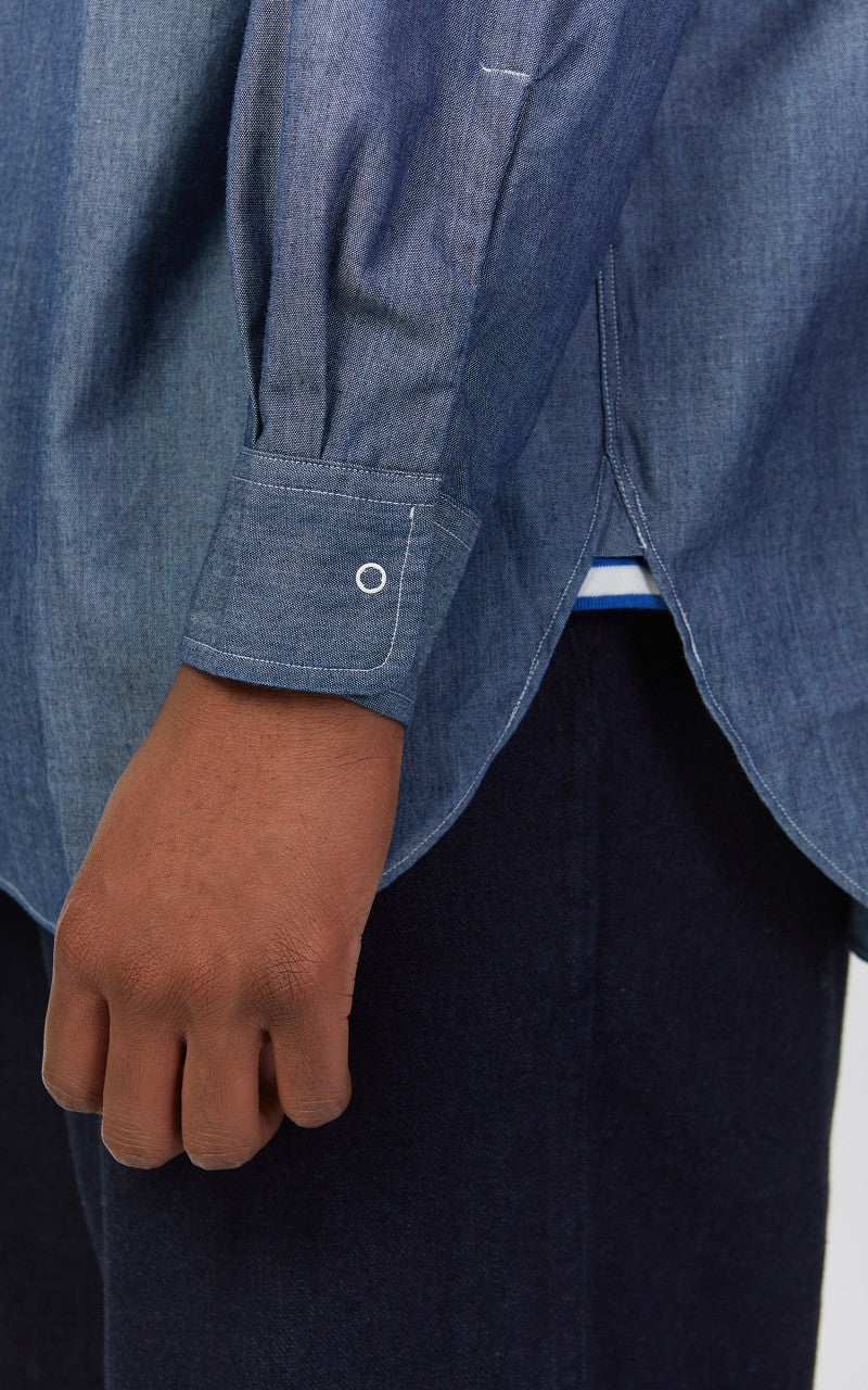 Nanamica Band Collar Wind Shirt Indigo