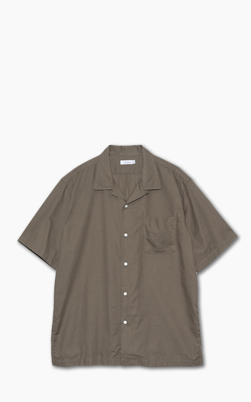 Nanamica Open Collar Panama S/S Shirt Taupe