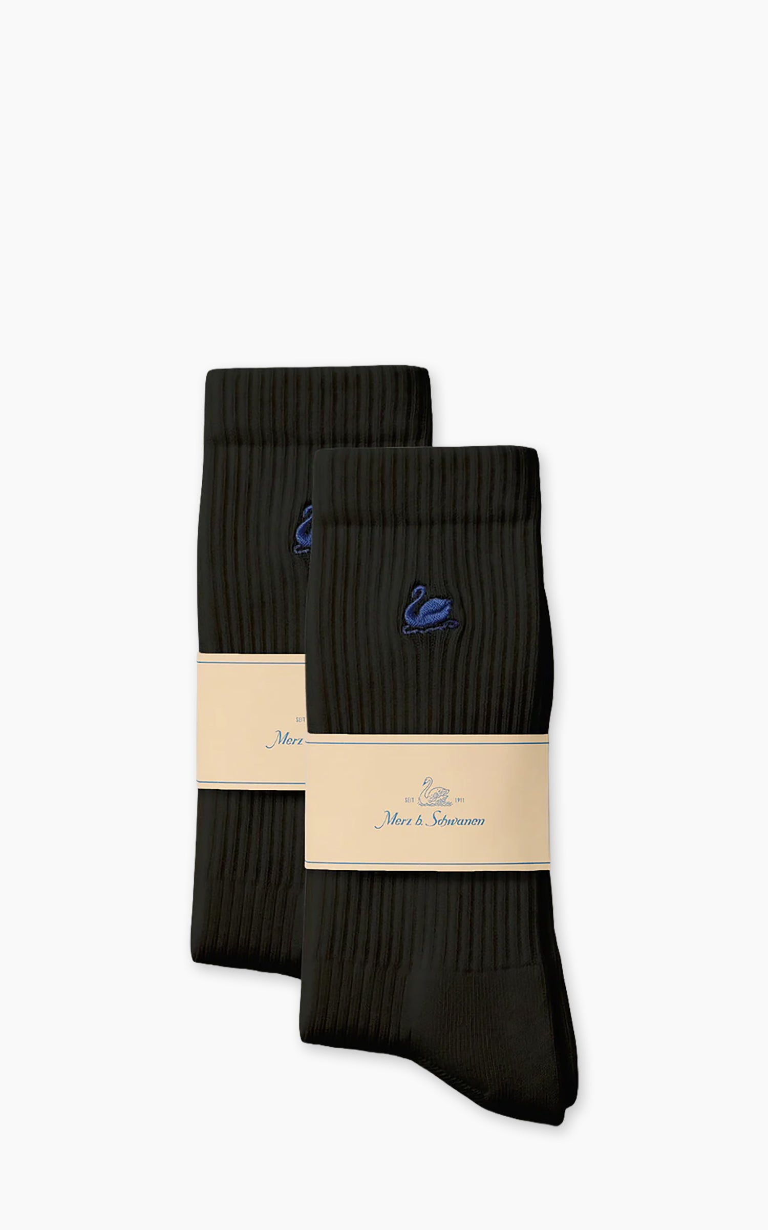 Merz b. Schwanen SWAN_SOCKS01 Classic Tennis Socks 2-Pack Deep Black