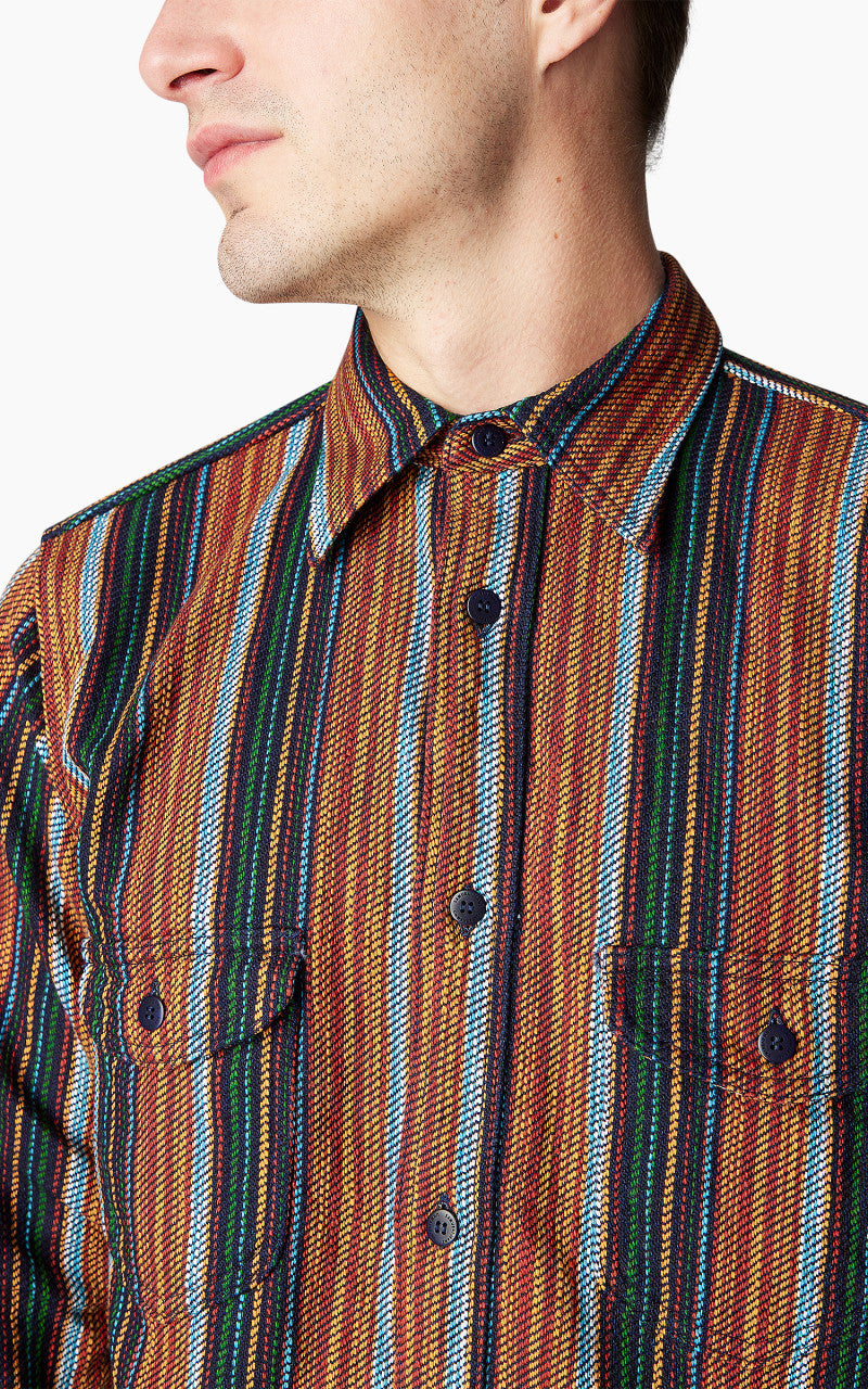 Samurai Jeans SIN23-02W Heavyweight Slubby Flannel Shirt Orange