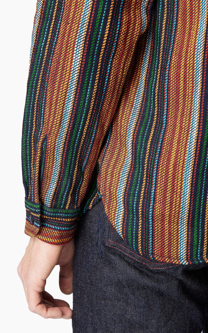 Samurai Jeans SIN23-02W Heavyweight Slubby Flannel Shirt Orange