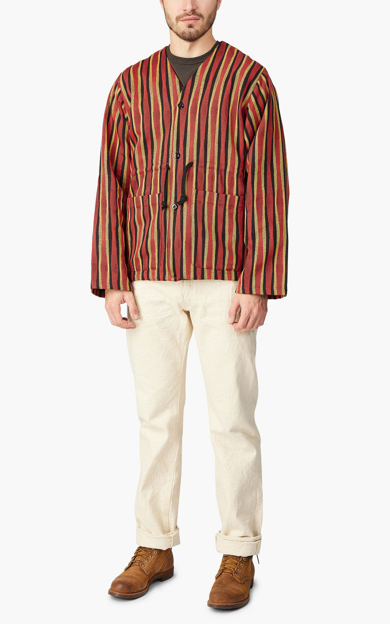 Samurai Jeans SJMJ23-LNR “Drunk Stripe" Flannel Liner Jacket Red