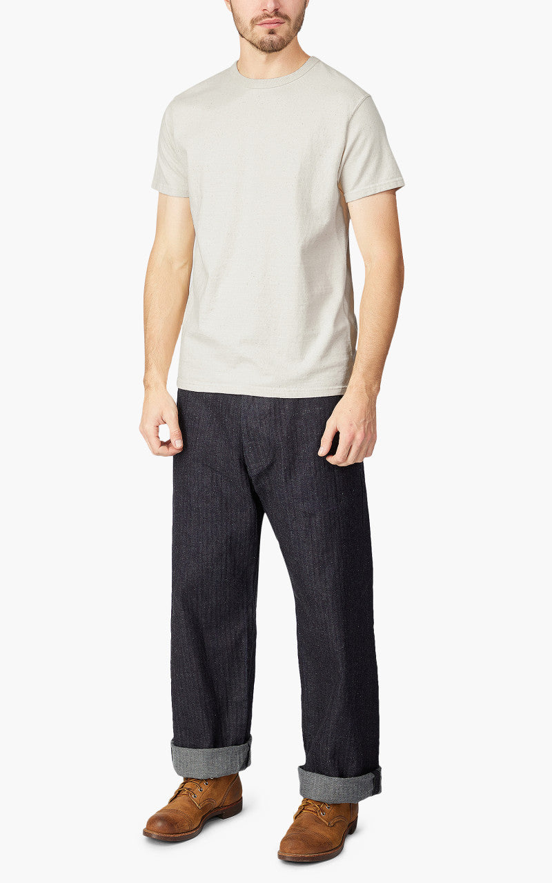 Samurai Jeans SJST-SC01 Japanese Cotton Made Crew Neck Tee Natural