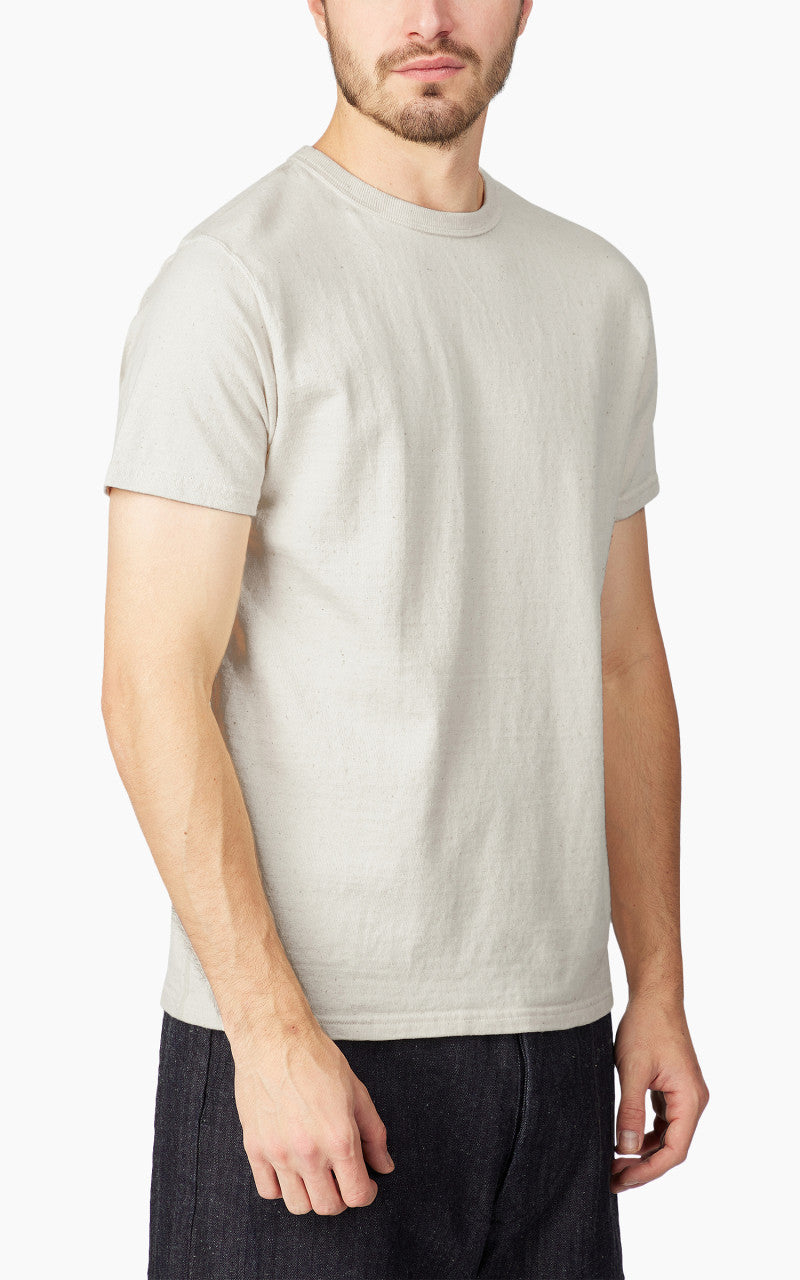 Samurai Jeans SJST-SC01 Japanese Cotton Made Crew Neck Tee Natural