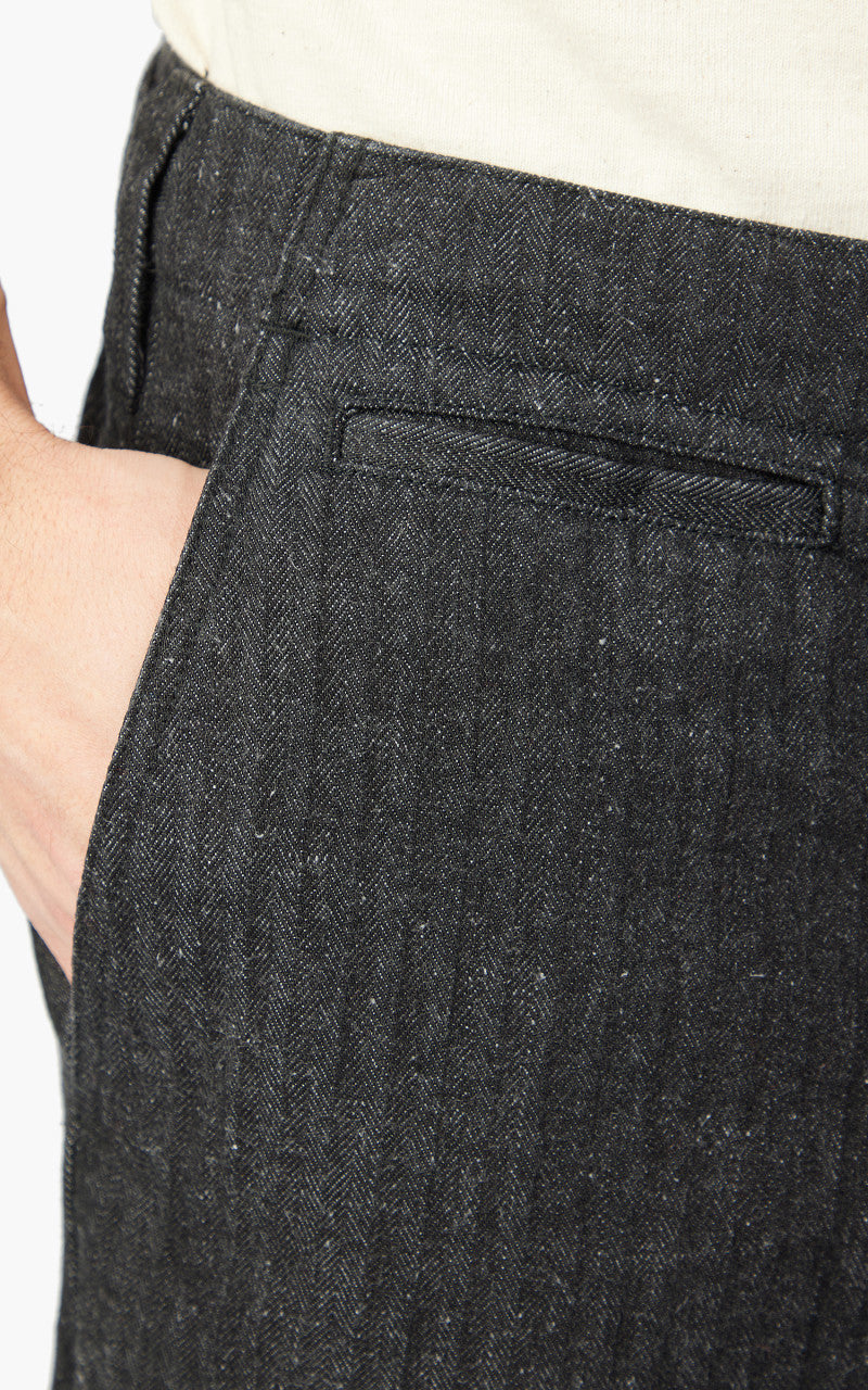 Samurai Jeans SWC600C23-HB Wide Work Pants Neppy HBT Black 13oz