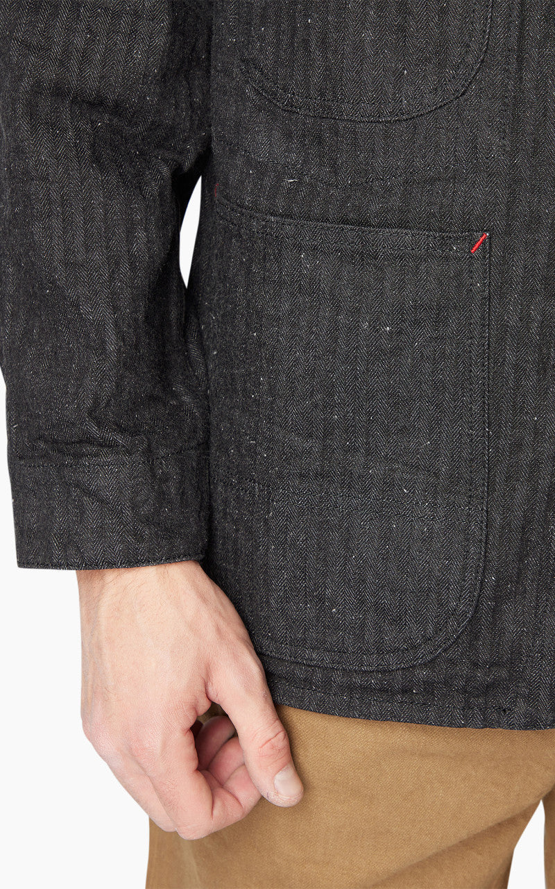 Samurai Jeans SWCCA-HB Chore Jacket Neppy HBT Black 13oz